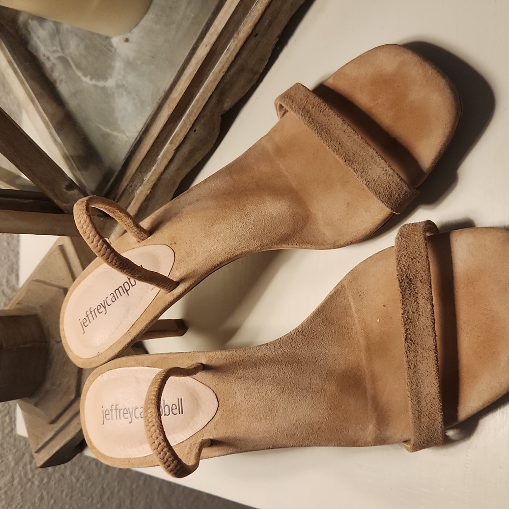 Jeffery Campbell nude strappy sandals. Size 8